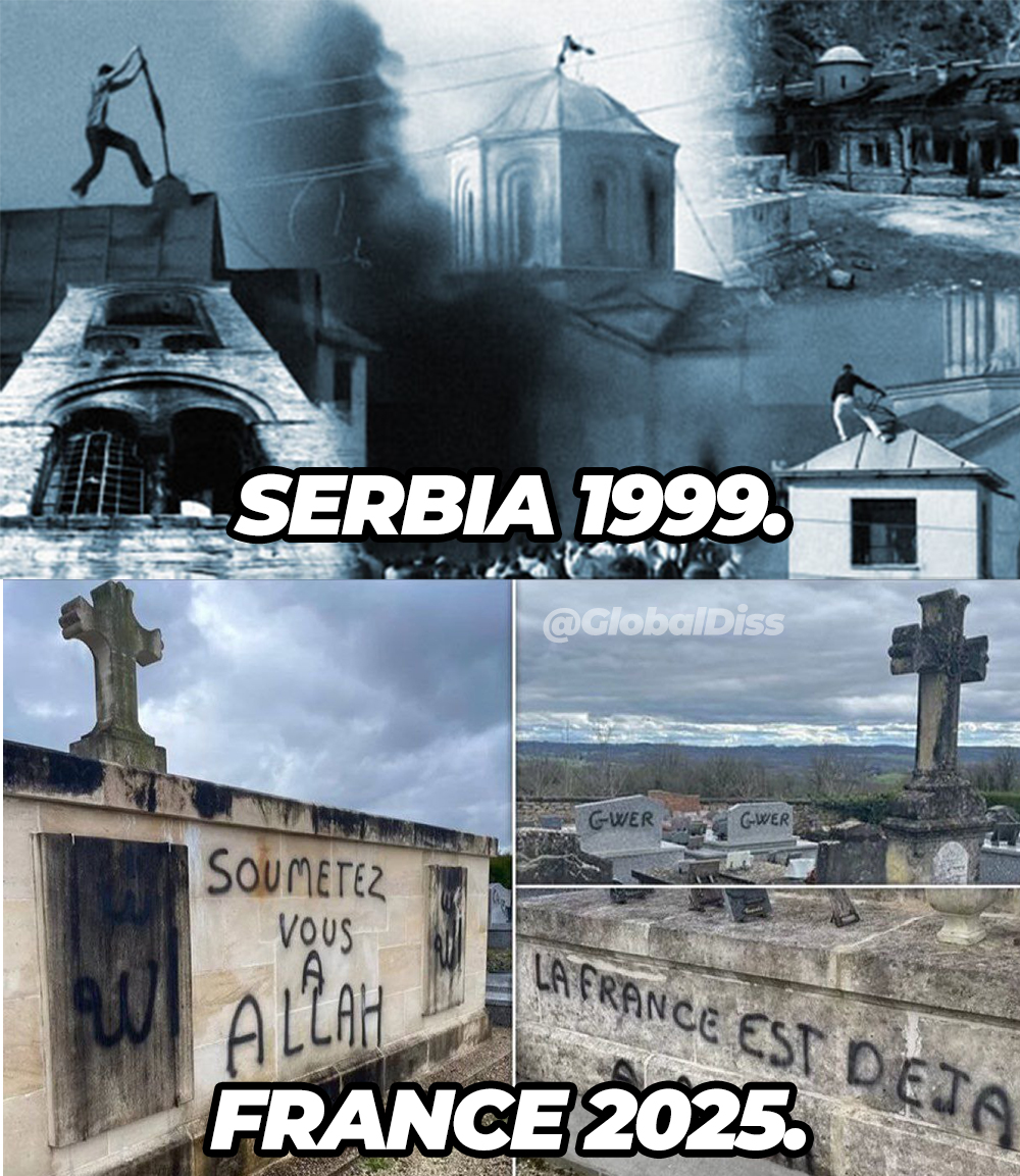 MarioBojic's tweet image. 🚨When Serbs defended their Christian holy sites and tried to warn the West, Serbia was bombed by NATO. 

Now, the monster created by the West is turning on its own creator.