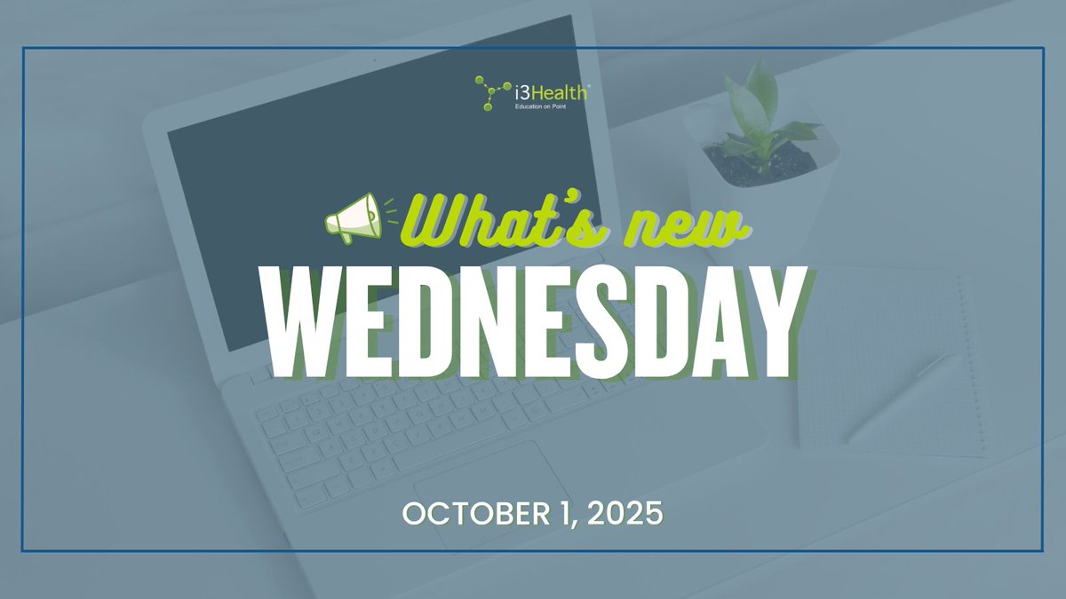 i3health's tweet image. Your #WhatsNewWednesday Update: Here’s what’s new this week from i3 Health!

Raising the Bar for Hemophilia Management: bit.ly/4gXPJ3t

Optimizing CLL Care for Pharmacists: bit.ly/46JfAHL

FDA Update: bit.ly/4nYwtFm

#i3Health #OncData #MedEd