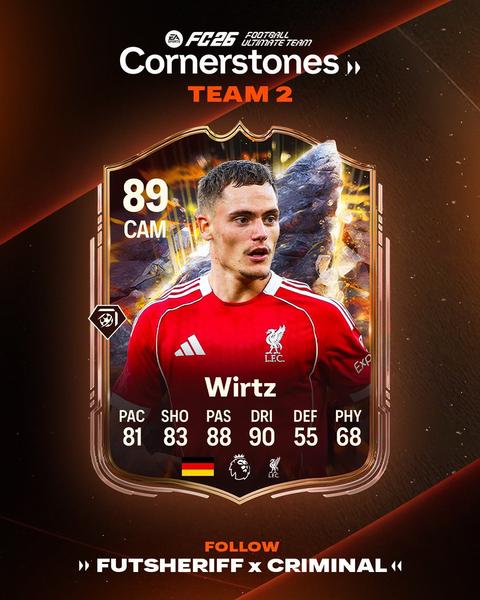 FutSheriff's tweet image. 🚨Wirtz 🇩🇪 is added to come as CORNERSTONES PLAYER SOON!🔥🔥🔥

Stats are prediction 

Follow @FutSheriff &amp;amp; @Criminal__x ! #FC26