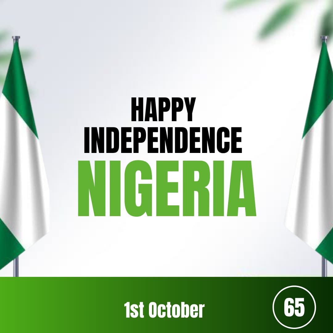 ShalachF's tweet photo. Happy 65th Independence Day, Nigeria! 🇳🇬 

Wishing our nation peace, unity, and progress. https://t.co/3YyQ7zxkO7