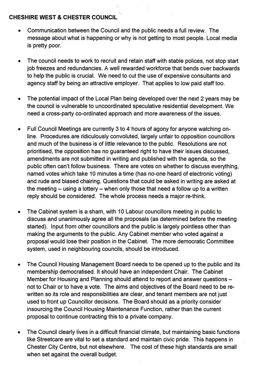 ray_mchale's tweet photo. Some detailed election thoughts as we approach election day, which any councillor might want to take up.

#election #council #cheshire #ellesmereport #strawberryward #hopefarm  #CWAC #cheshirewestandchester #byelection #councilelection #independent #independentcandidate https://t.co/0eyH4vHyCe