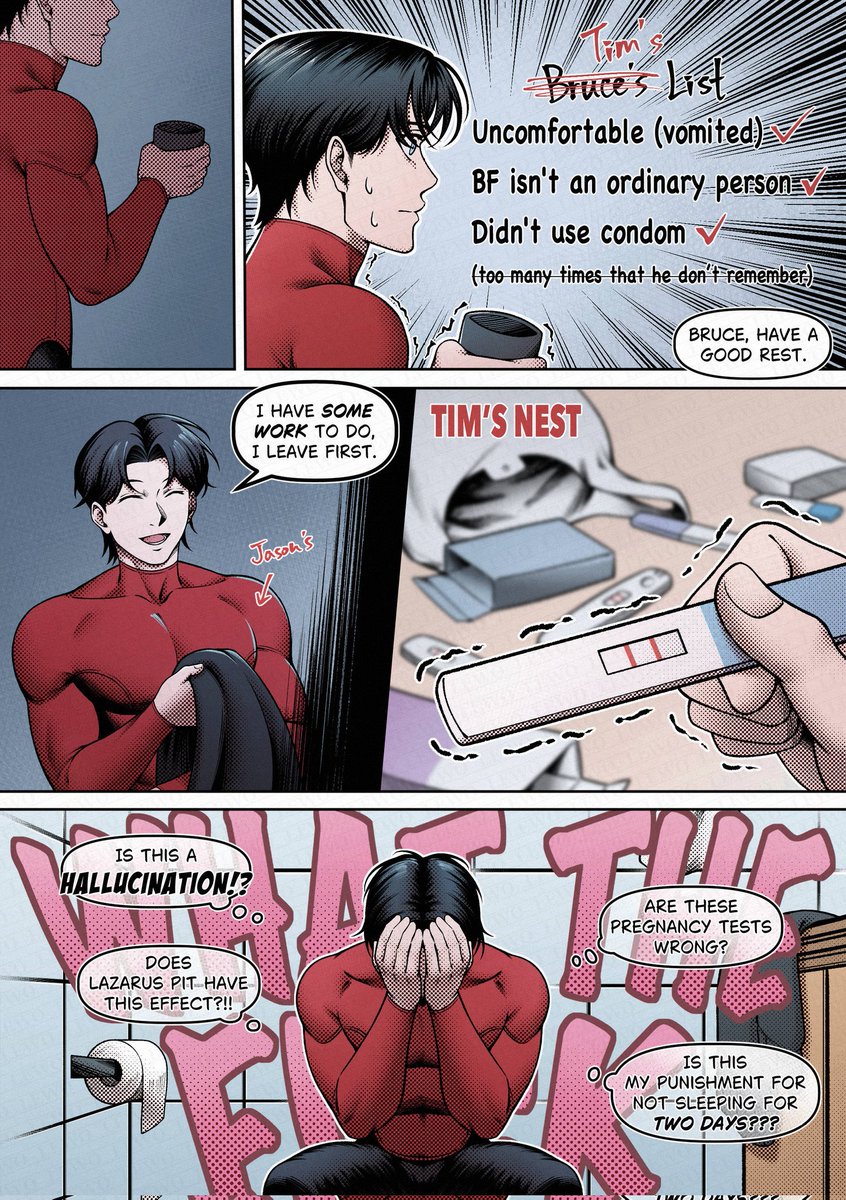 BatWatcherrr's tweet image. "Like A Boomerang."
#JayTim (+SuperBat) #JasonTodd #TimDrake *Mpreg 
Tim: 😵‍💫
🦇: 🤨🤨
Jason: …?