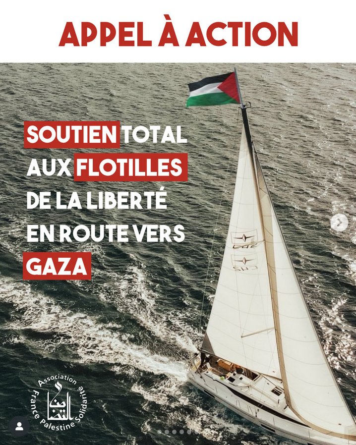 gmelody1's tweet image. Nous avons des citoyens français sur une Flotille  humanitaire pour Gaza qui sont menacés par des terroristes Israéliens, qu'attendez vous pour les protéger ? 
#GlobalSumudFlotilla 
#FreeGaza 
#StopGénocide