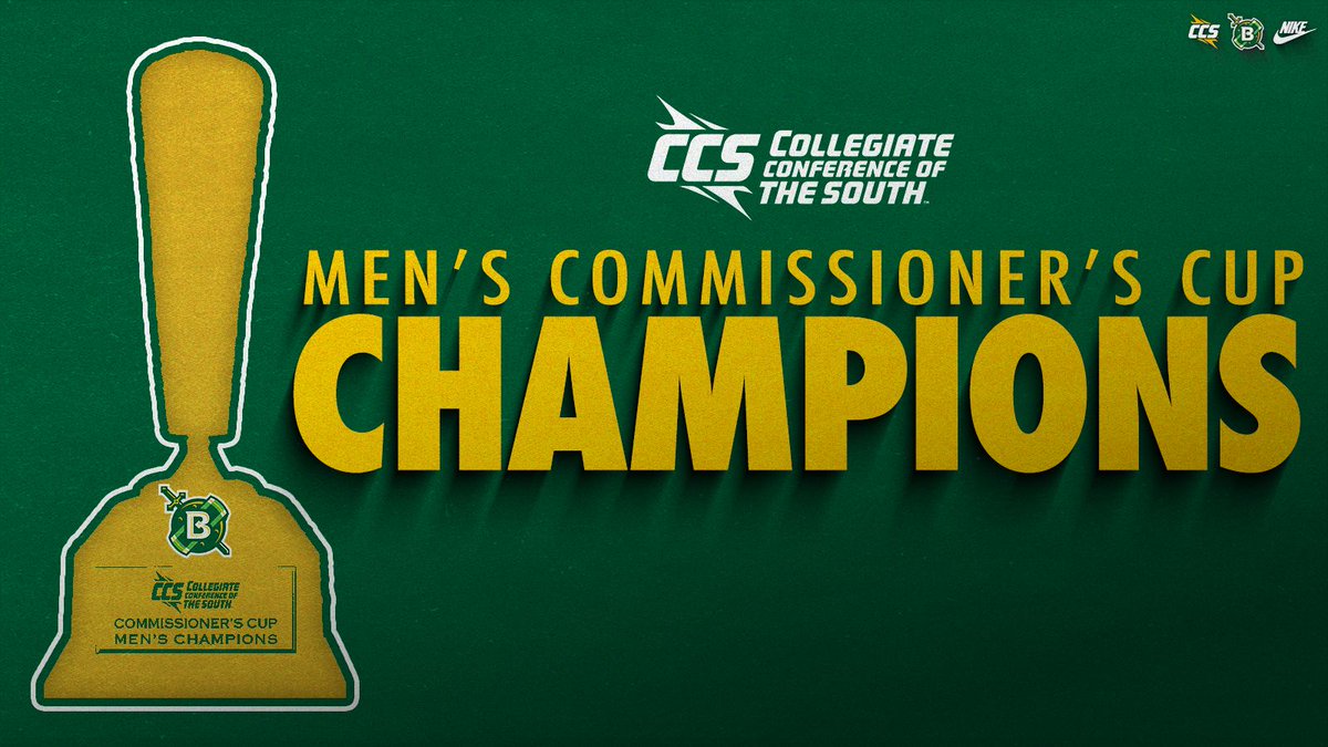𝐂𝐂𝐒 𝐌𝐞𝐧'𝐬 𝐂𝐨𝐦𝐦𝐢𝐬𝐬𝐢𝐨𝐧𝐞𝐫'𝐬 𝐂𝐮𝐩 𝐏𝐫𝐞𝐬𝐞𝐧𝐭𝐚𝐭𝐢𝐨𝐧🏆 

Join us tonight at Belhaven Bowl Stadium as our Men's CCS programs are presented with the 2024-25 <a href="/CCofSouth/">Collegiate Conference of the South</a> Men's Commissioner's Cup ahead of <a href="/BelhavenSoccer/">Belhaven Men's Soccer</a> taking on Huntingdon

#GoGreen