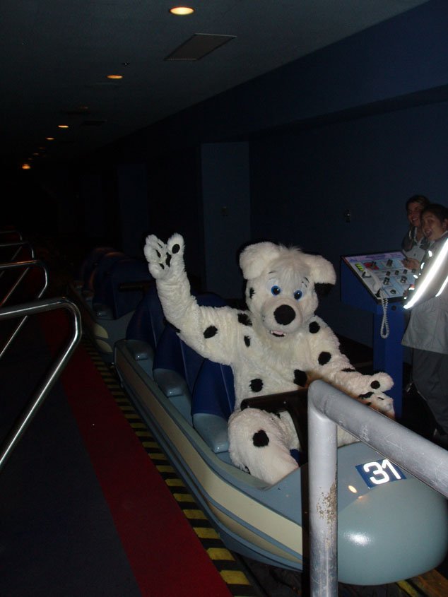 Y'all really liked ghat photo! <3 Here is peak getting away with mischief in fursuit. Before you ask, yes I really did. Space Mountain WDW 2005