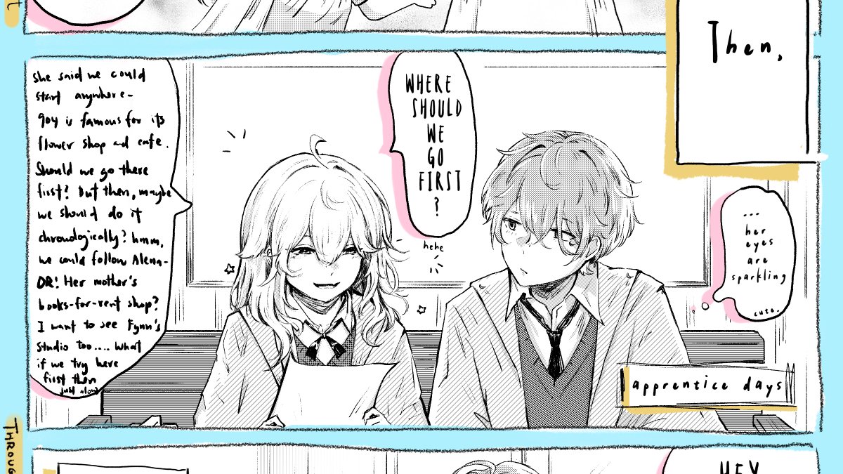 andreamerart's tweet image. throwback to their first outing as apprentices~ 

#webcomics