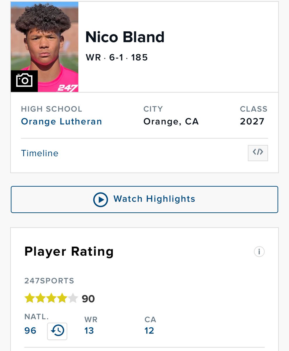 Beyond grateful to be rated a 4⭐️! 
#13 WR in the nation!
<a href="/OLuFootball/">OLu Football</a> <a href="/ChrisWardOL/">Chris Ward</a> <a href="/GregBiggins/">Greg Biggins</a> <a href="/adamgorney/">Adam Gorney</a> <a href="/247Sports/">247Sports</a>