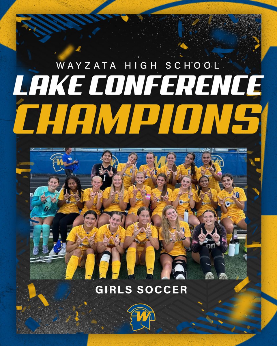 WayzataSoccer's tweet photo. Introducing the 2025 Girls Soccer Lake Conference Champions…your Wayzata Trojans!  

We finished the regular season with a record of 12-0-2 (6-0-1 conference).  

Post-season starts next week! https://t.co/RcQE8ouUP7