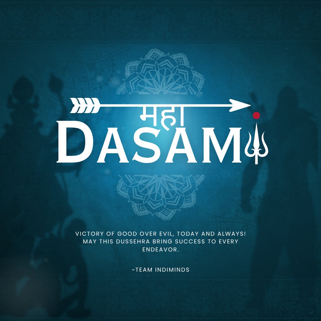 Indimindstech's tweet photo. 🌟 Wishing You a Joyous Dussehra &amp; Maha Dashami! 🌟
As #Dussehra celebrates Rama’s triumph over Ravana and #MahaDashami marks Goddess Durga’s victory over Mahishasura, this festive season is a reminder that wisdom, courage, and determination always prevail. 

#Indiminds https://t.co/ZAyki8SULT