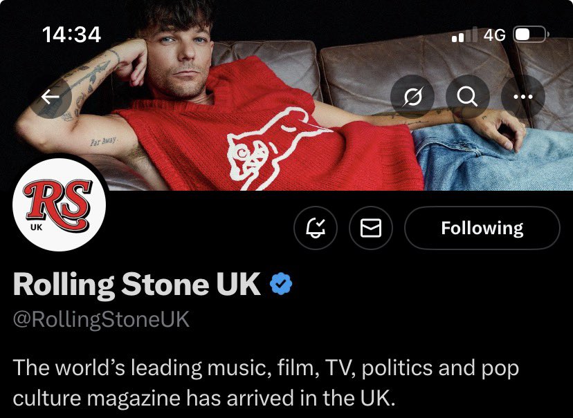📣| <a href="/RollingStoneUK/">Rolling Stone UK</a> se puso la foto de Louis como header de su cuenta!