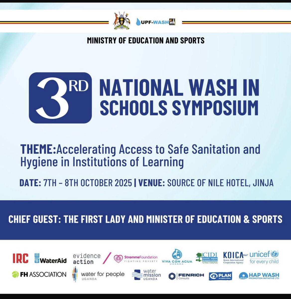 penniepeppy_1's tweet photo. 📚3rd #WASHinSchools Symposium | Oct 7-8, Jinja City
Don’t miss out—let’s accelerate sanitation and hygiene access for every learner!
#WASHinSchoolsSymposium https://t.co/xbFPdH2A87