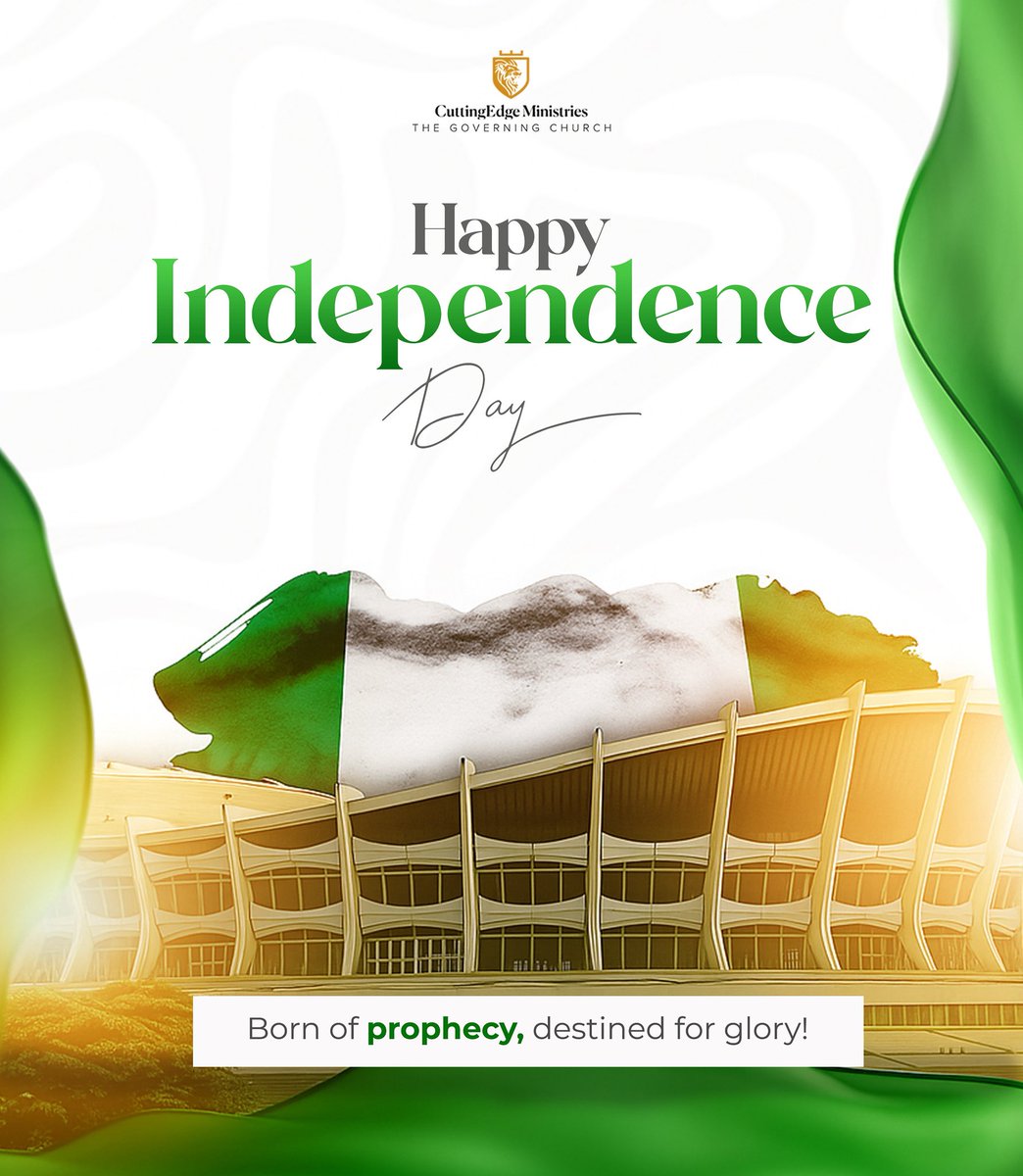 Nigeria, born of ancient prophecy and sustained by divine purpose, we declare you destined for glory, rising in strength, unity, and blessing!

Keeping shining forth as a light to fulfill the promises written by the hand of the Almighty.

🇳🇬Happy Independence Day 🇳🇬