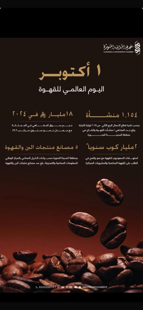 في #اليو_العالمي_للقهوة، نفخر بأن قهوتنا السعودية رمز أصالة وهوية ورفيق تفاصيلنا اليومية.. من جذور الأرض إلى مجالسنا، تبقى القهوة لغة محبة وكرم لا تنضب.