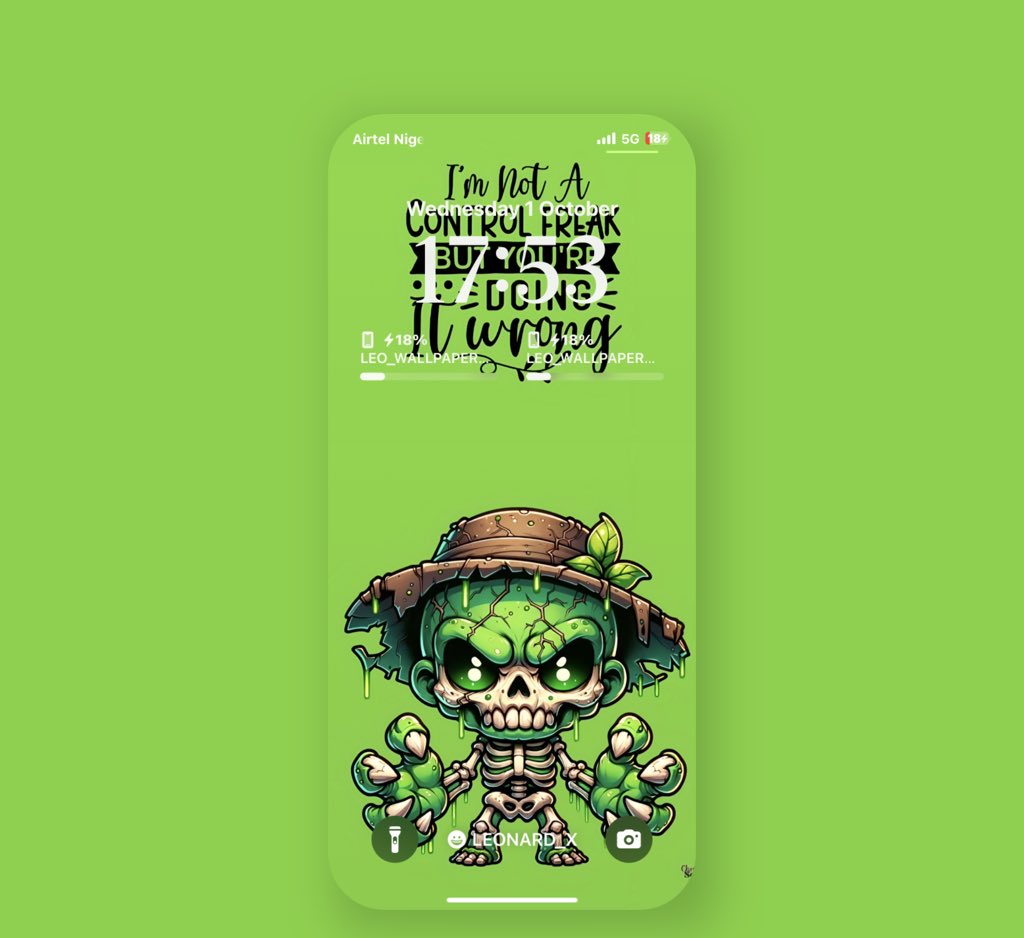Leonard18_X's tweet image. Edgy green skeleton cartoon with a rebellious "I'm Not A Control Freak" message, great for a bold wallpaper. #SkeletonArt #RebelStyle
Load in 4k