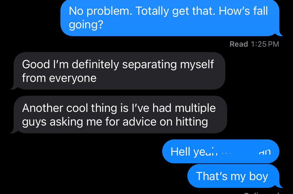 I’m huge on coaching guys to be able to coach themselves. I’m not always going to be there. Needing me, or any other coach, to be looking over your shoulder is problematic formula for success. A bonus of this them being able to pass that info to others. This text is a massive win