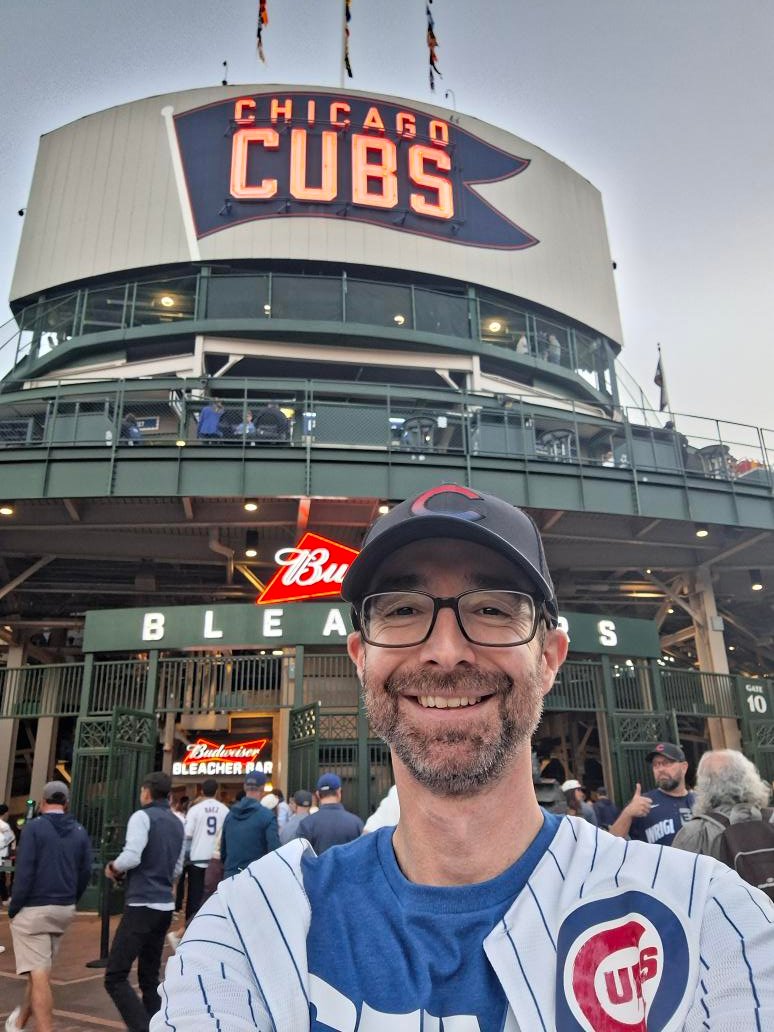 StuartParnaby's tweet photo. Powerful @obvious_shirts shirt. Travelled UK to Wrigley. Wore shirt. Seiya homers 5 times in 4 games. Travelled home. Seiya continues to go yard. Definitely wearing it tonight... Go @Cubs ! @CHGO_Cubs @ChicagoCubsUK https://t.co/6RoqsASM0G