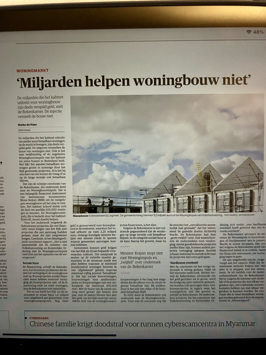 Gek hè, dat die miljarden aan overheidsgeld er niet voor zorgen dat het georganiseerde oponthoud door diezelfde overheid stopt. Geld is niet het probleem, overregulering wel. #wooncrisis