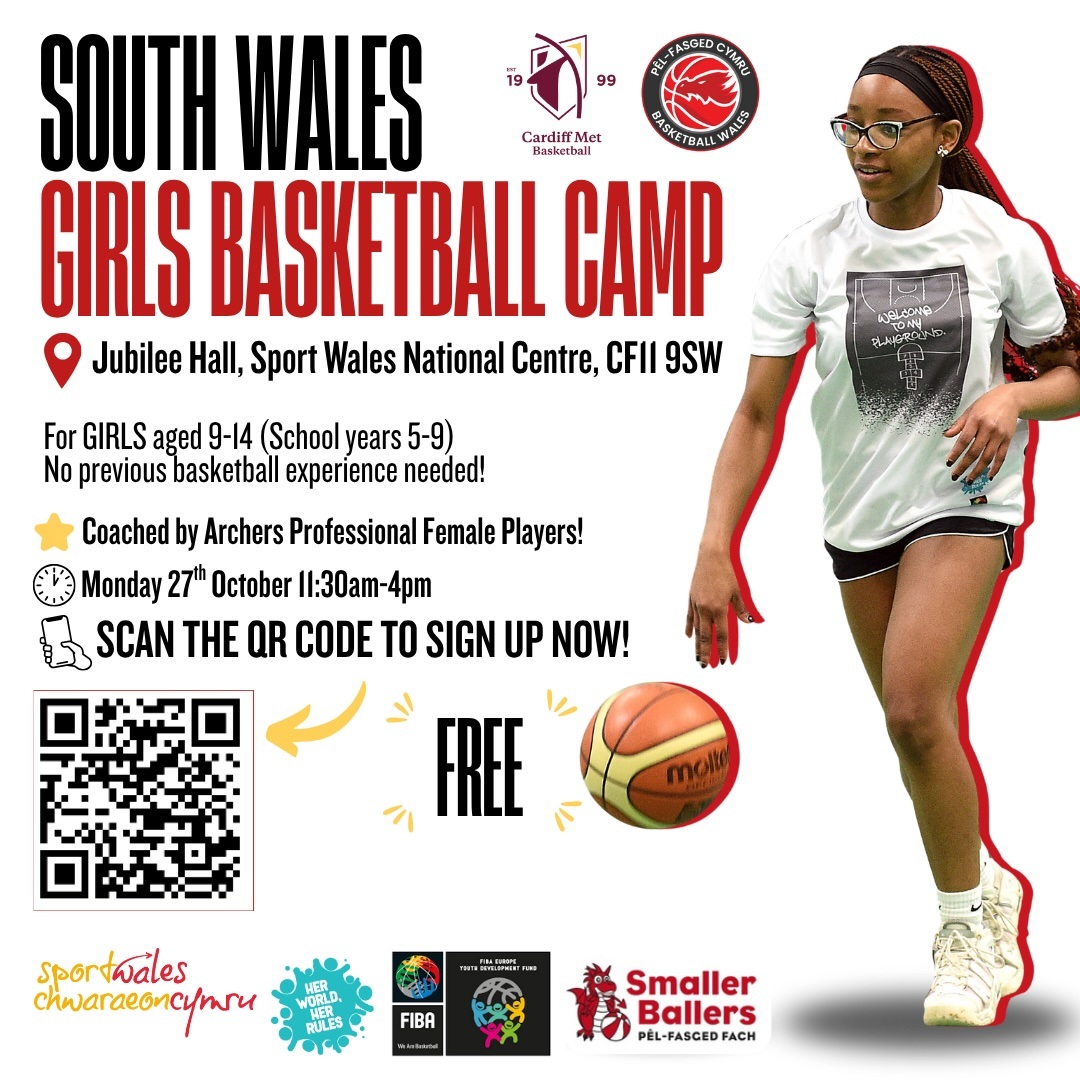 Looking for something fun this October half term? Come and join our FREE Girls only Basketball Camps across Wales! 
Locations: Various venues across Wales (North Wales date TBC)
When: October Half Term
 Cost: FREE to attend!
Aimed at new players