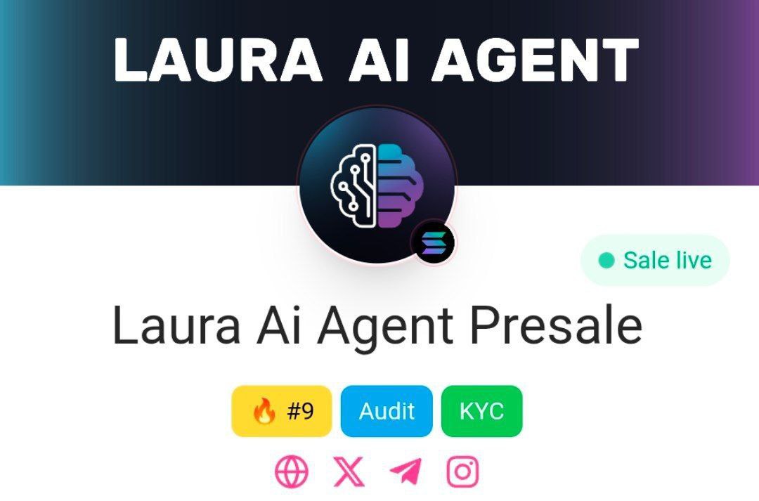 🪙 Laura Ai Agent | Presale 

➡️Laura AI Agent ( $LAAI) is the first fully autonomous AI agent on Solana, built to disrupt Web3 with real-time trading intelligence, risk detection, and market analytics. Join the presale now and secure your place in the next AI blockchain