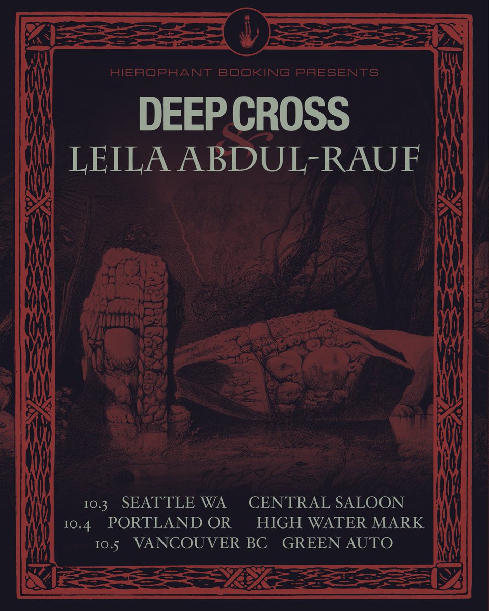 deepcrossatx's tweet photo. Hierophant Booking Presents: Deep Cross / Leila Abdul-Rauf Fall 2025 PNW Tour. Three nights of heavy electronics from Austin and Oakland! https://t.co/wgp5Wt531S