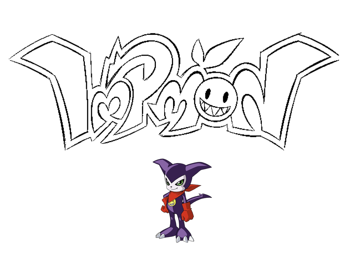 sketching Digimon logos