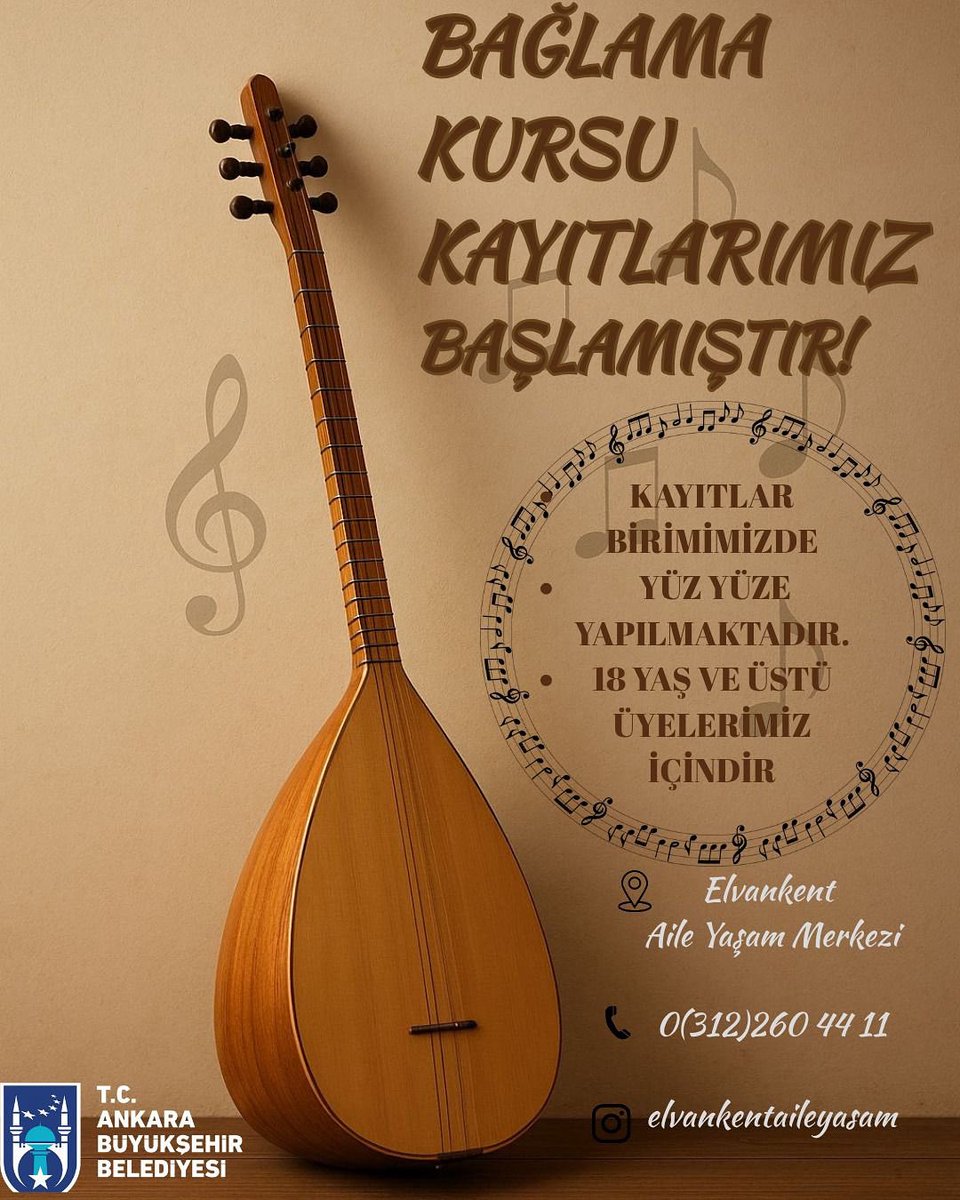 📢 18 yaş ve üzeri üyelerimiz için “Bağlama Kursu” kayıtlarımız başlamıştır. 

📍Elvankent Aile Yaşam Merkezi

<a href="/mansuryavas06/">Mansur Yavaş</a> 
<a href="/ankarabbld/">Ankara Büyükşehir</a> 
<a href="/yaslev/">yasemin eraslan</a>