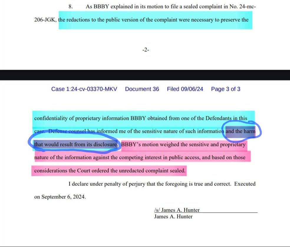 BobbyCat42's tweet image. HBC never even requested to keep their own trading data redacted and under seal. 🤔

The estate has been protecting the confidential information they received from a separate lawsuit 👀 all of the &quot;non public sensitive information&quot; specifically relating to 𝙩𝙝𝙚 𝙩𝙚𝙧𝙢𝙨…