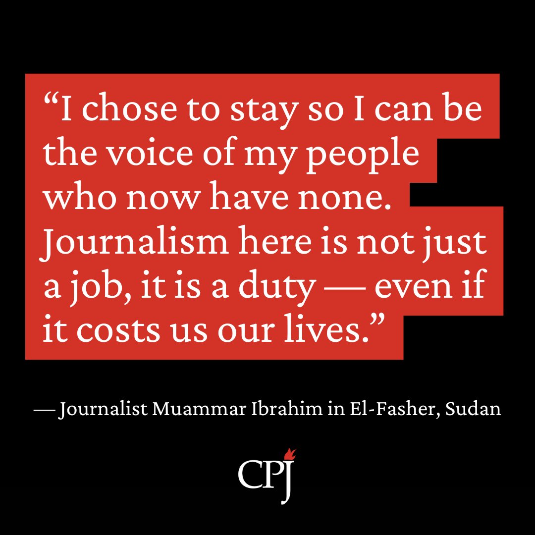 Journalists in Sudan’s El-Fasher are trapped under siege. They endure violence, hunger and relentless bombardment alongside the civilians they report on.

Read CPJ’s new investigation⤵️ cpj.org/2025/10/hunted…