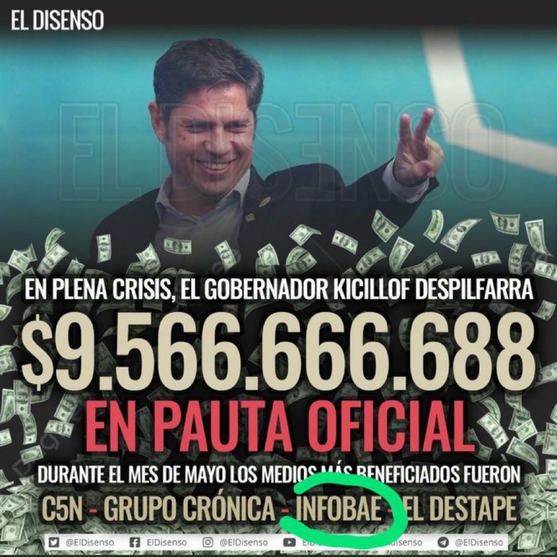 peladodelatv's tweet photo. 💣🧨 ¿Ahora entendes porque Infobae nunca habla mal de Kicillof? 👊🏻👊🏻👊🏻 https://t.co/HbN5ryHIsd