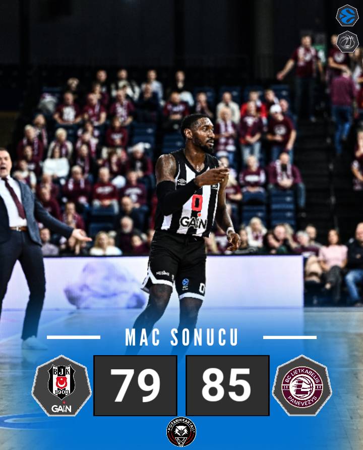 İLK EUROCUP MAÇIMIZDA MAĞLUP OLUYORUZ ❌

MAÇ SONUCU
Beşiktaş Gain 79 : 85 Lietkabelis