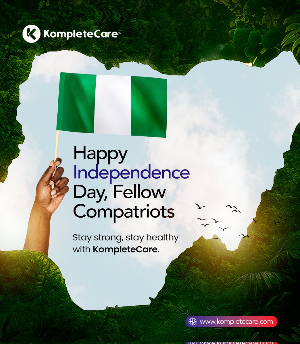As we celebrate Independence Day today, remember:

True independence also means being free from niggling symptoms and endless hospital queues.

That’s why KompleteCare brings healthcare right to your phone.

Happy Independence Day, Naija! 🇳🇬
Stay healthy, stay stress-free.