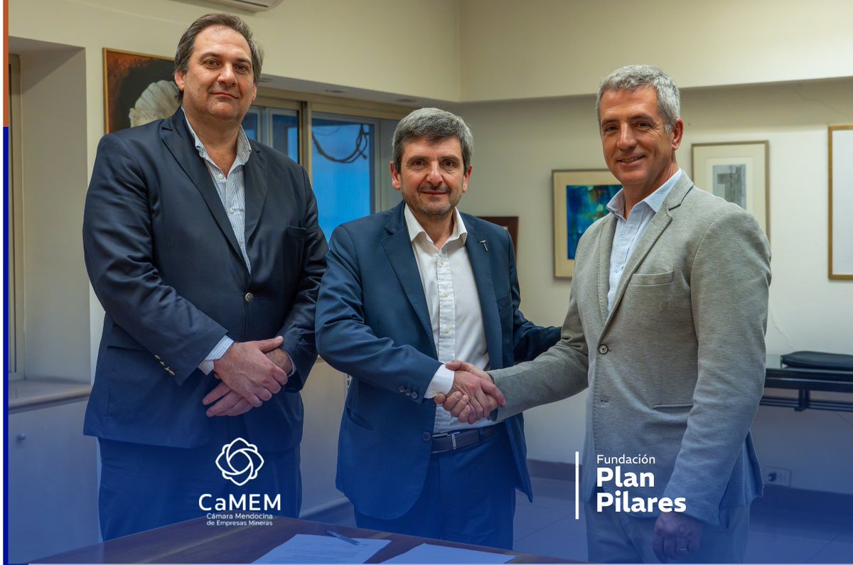 🤝 Le damos bienvenida a la Cámara Mendocina de Empresas Mineras (<a href="/CaMEM9/">Cámara Mendocina de Empresas Mineras</a>) como miembro adherente  

Su incorporación fortalece nuestro propósito de articular con distintos sectores para impulsar una minería moderna, responsable y verde.🌱

 #PlanPilares #CaMEM