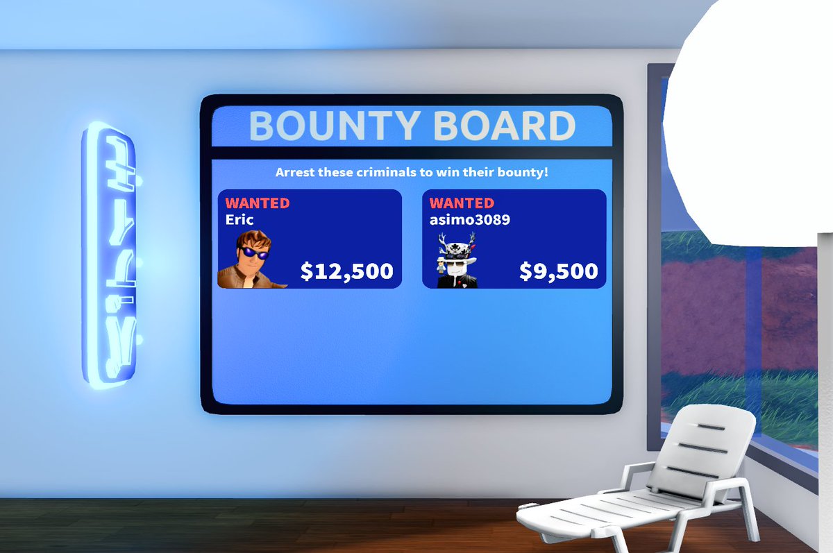 badimo's tweet image. You chose: CASE 8!
๐ It's time for a BOUNTY Upgrade!
๐ฎ New: Bounty Board and UI redesign!
๐ฎ New: SWAT Bounty Viewer. View them anywhere!
๐ฎ New: Bounty Board Furniture!
Vote for the next case below. ๐