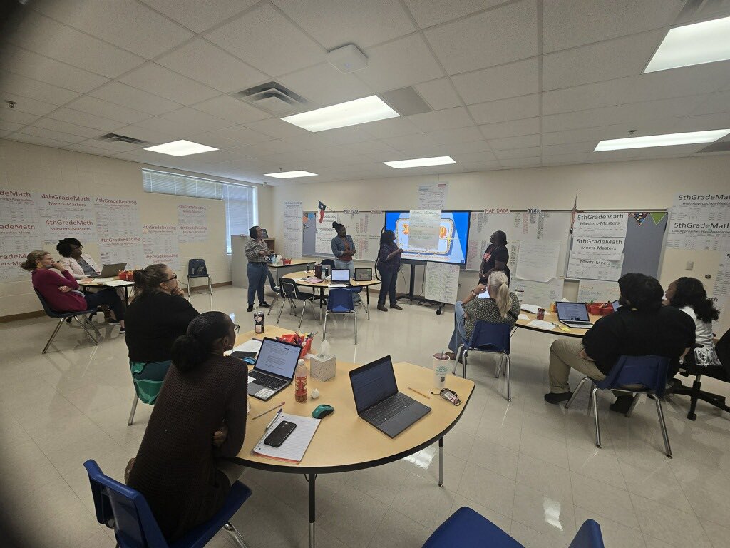 Teachers at HHP analyzing 1st Six Weeks assessment data to identify gaps and create a plan to address the gaps.