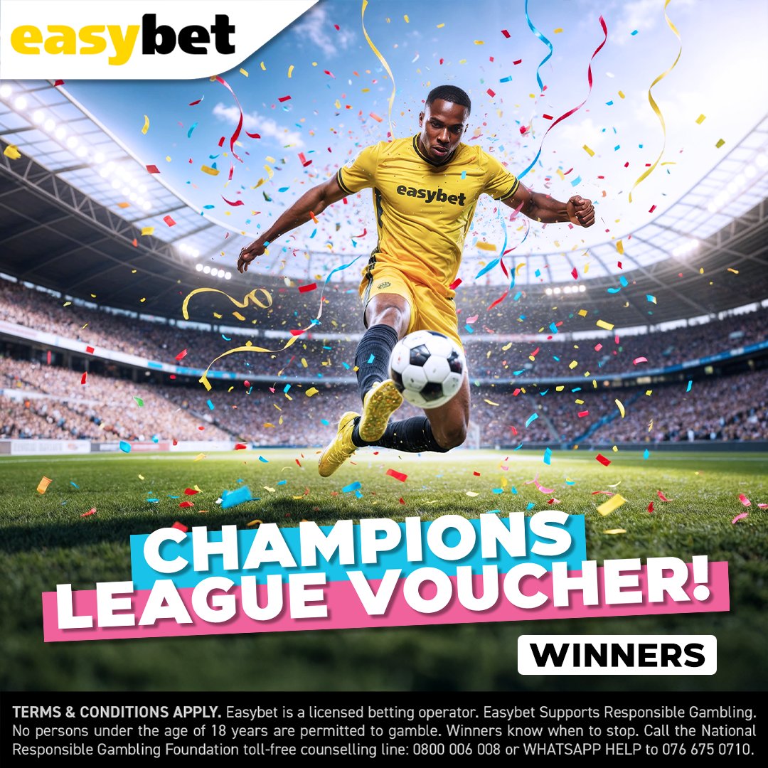 Easybet_SA's tweet image. 🏆 Champions League Voucher Winners! 🎉⚽

From all entries on our Playbook site, 10 lucky players have been randomly selected to win a R50 Easybet Voucher:

Viwe Sikholise Zembe
Chad Reagon Clarke
Thomas Colin Gloss
Leago Manqoba Mgidi
Johanna Ramokone Chauke
Claudine Munsamy…