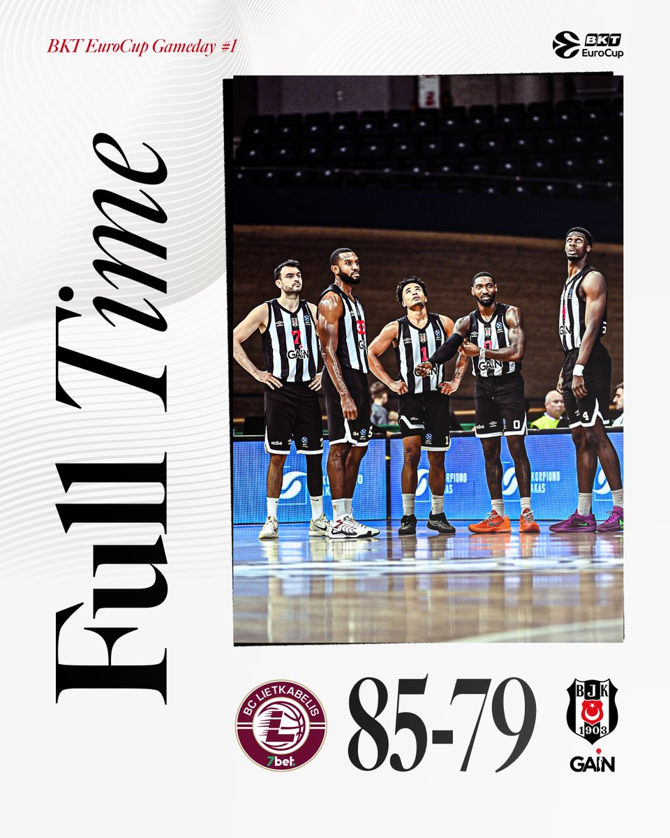 BJK_Basketbol's tweet photo. BKT EuroCup 1. Hafta

Lietkabelis Panevezy 85-79 Beşiktaş GAİN | Maç Sonucu

#TheBlackEagleRises https://t.co/n1wX012QXV
