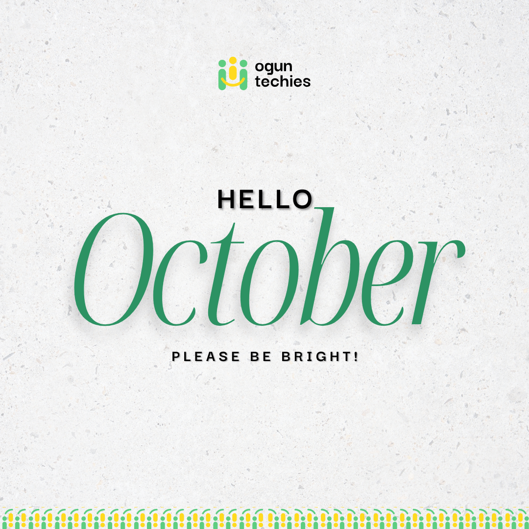 OgunTechies's tweet photo. Happy new month and happy Independence Day Nigeria!🇳🇬✨

This October, OgunTechies clocks 3 years. It’s been a journey of growth, opportunities, and community. We’re excited for what’s ahead, and we’d love you to be part of it🎉..

Here’s to a new month filled with growth, impact and fresh wins 💚
#OgunTechies #TechCommunity #HappyNewMonth #IndependenceDay
