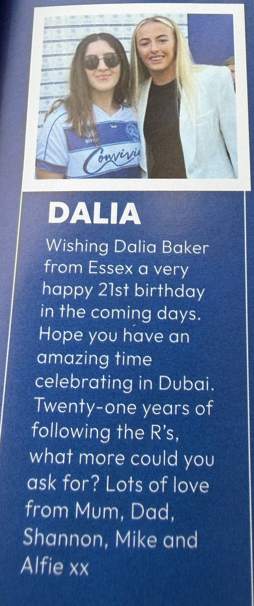 Thank you QPR for Dalia’s mention and pic with her favourite lioness our very own Chloe Kelly  #qpr <a href="/QPR/">QPR FC</a>