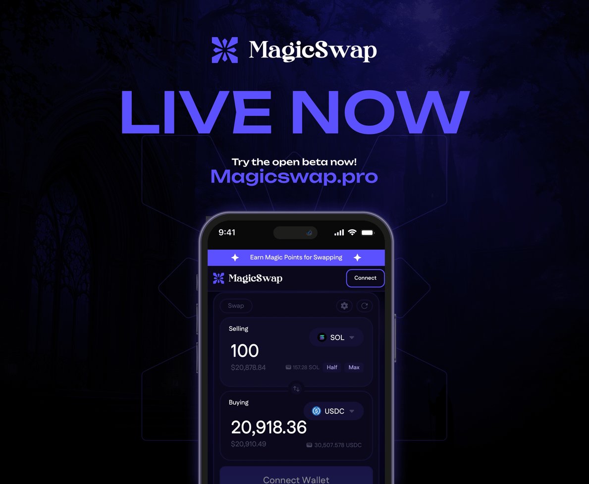 MagicSwapPro's tweet photo. Start swapping today at https://t.co/GLlgo0TlH1 and earn Magic Points for every swap.

We have big plans to improve and add new features, so follow us and expect more soon! https://t.co/B0VzaqKs64