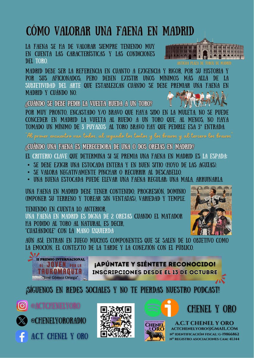 Este viernes y sábado tendremos campaña de Chenel y Oro en la Feria de Otoño
10.000 folletos culturales en <a href="/plazalasventas/">lasventas</a> entre los más jóvenes para ayudar a su aprendizaje de la Tauromaquia 
APRENDE A VER TOROS 4
¡Ayúdanos a fomentar UNA FIESTA CON CULTURA!
#ElToroMiCultura
