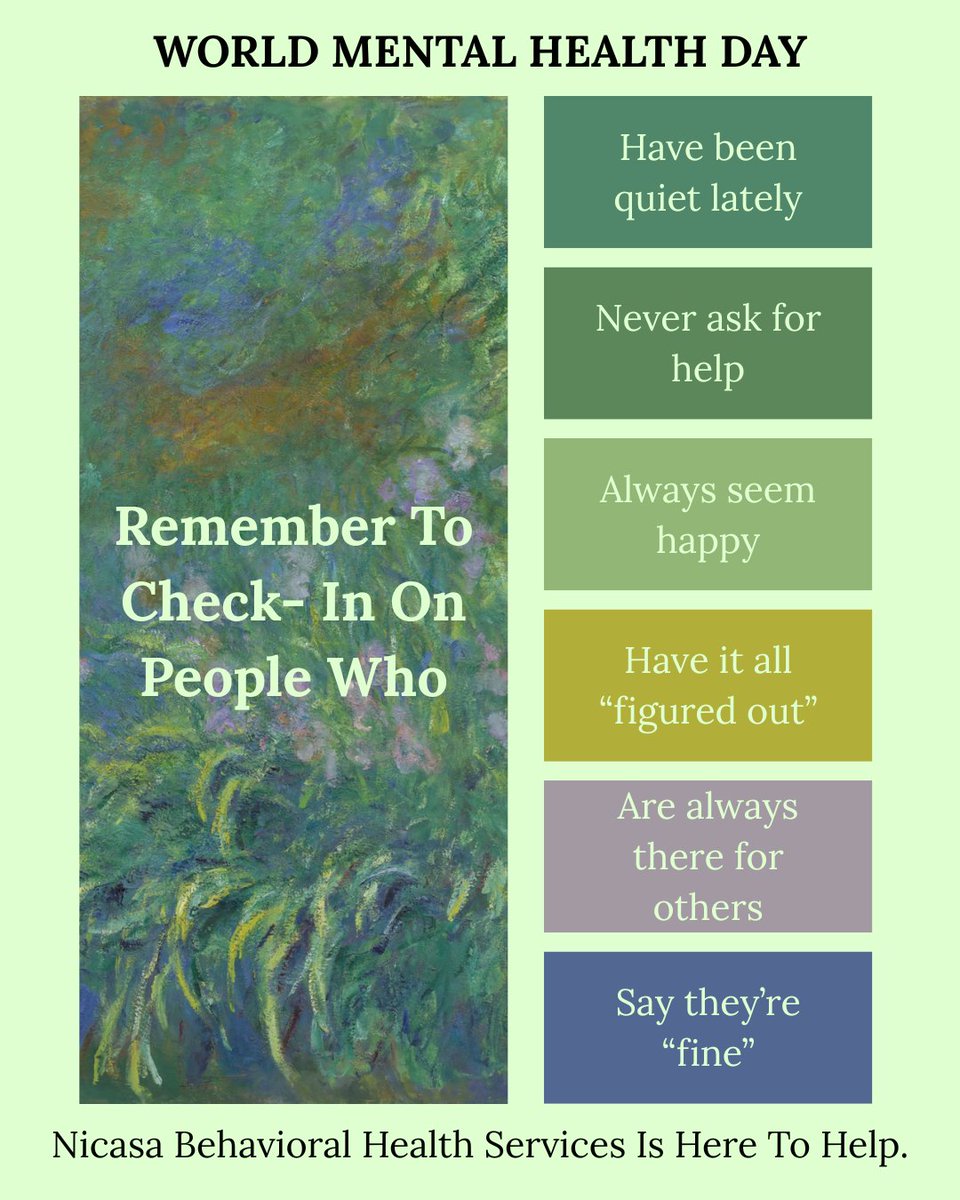 NicasaBHS's tweet image. On #WorldMentalHealthDay lets paint with all the colors of compassion, support, &amp;amp; care to break down the stigmas that silence those we love the most. #expressiveartstherapy  is one of many methods to help us connect w. others &amp;amp; heal.  #depressionawareness