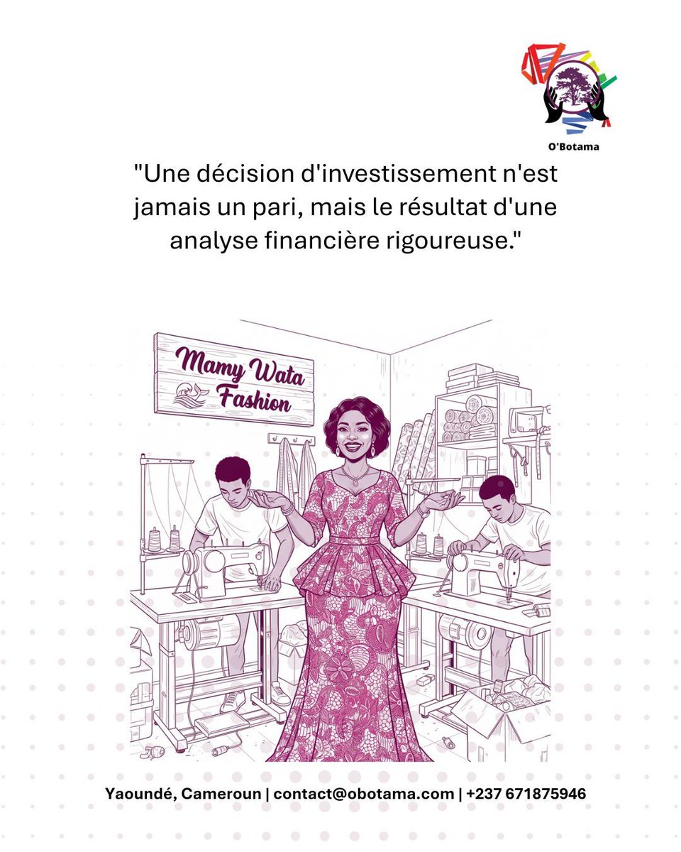 An investment decision is never a gamble.
It’s built on rigorous analysis.
At O’Botama, we help you build credible, strategic projects.
📍 Yaoundé | contact@obotama.com
 #OBotama #SmartInvestment #CreativeStrategy