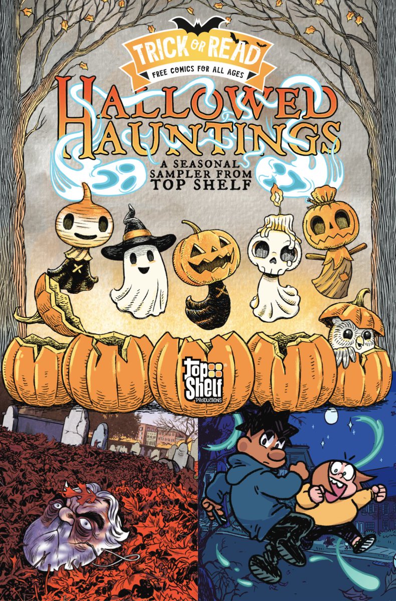 topshelfcomix's tweet image. The leaves are starting to fall, so it's time for haunting reads!

Our #TrickorRead sampler contains peeks at #Spoops, #PsychicInvestigatorsEvilExterminators, &amp;amp; #MoreWeight: A Salem Story!

At #NYCC grab a free sampler at IDW's booth #4551!
#Halloween