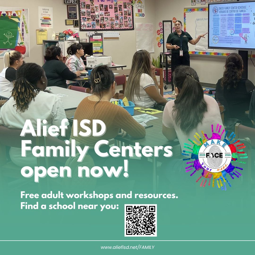 Alief_Fame's tweet photo. Join us as we kick off Fall semester in our Alief Family Centers!
Free adult workshops and resources. Find a school near you! https://t.co/ZgVFS6g3Qw https://t.co/FDHBJswEO2