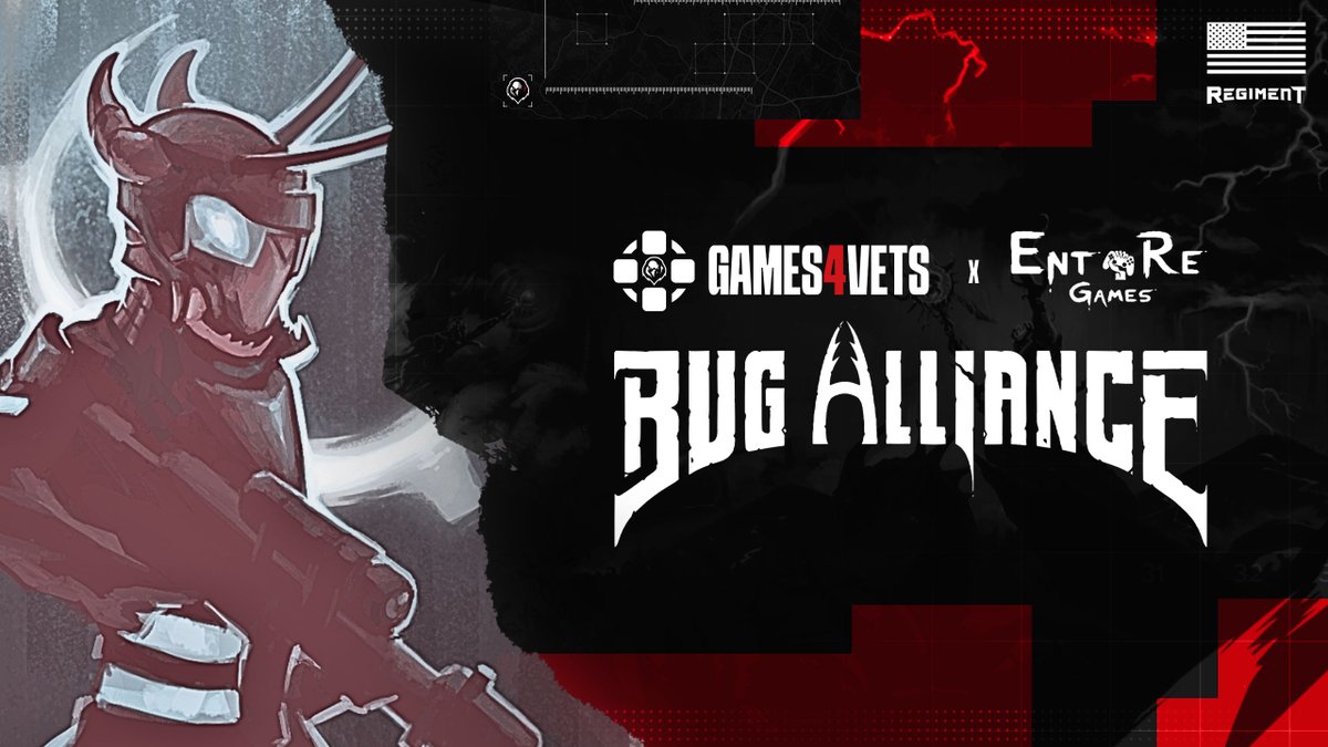 Who’s a Military Veteran &amp; wants FREE Video Games? 

We are happy to announce our newest Games4Vets partner <a href="/entreorkhan/">Ent-Re Games - Bug Alliance | Wishlist on Steam</a> and their game Bug Alliance! 

Head over to the REGIMENT Discord and claim your free game today. 

#TheREGIMENT | #BugAlliance