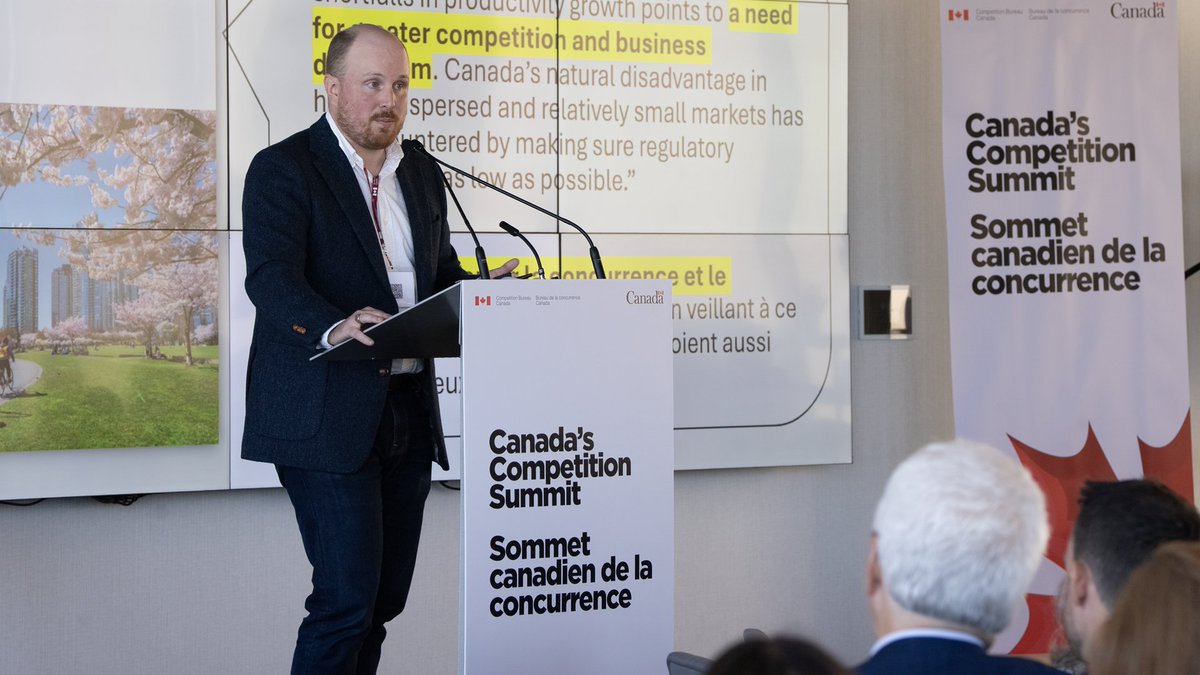 CompBureau's tweet image. Our Senior Policy Advisor Matthew Chiasson gave an insightful talk showing how pro-competitive regulatory reform could help build a stronger Canadian economy. #CBSummit