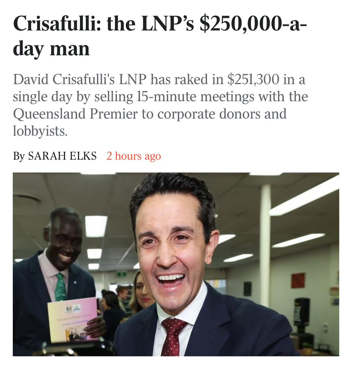 camerondickqld's tweet photo. No wonder he’s smiling … 💰💵🤑💰💵🤑

As history tells us, when it come to the LNP, always follow the money … https://t.co/82zHeaySBO