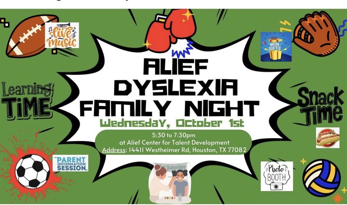Tonight is Family Dyslexia Night in <a href="/AliefISD/">Alief ISD</a>. If your child has dyslexia and attends an Alief school, please join us at 5:30.