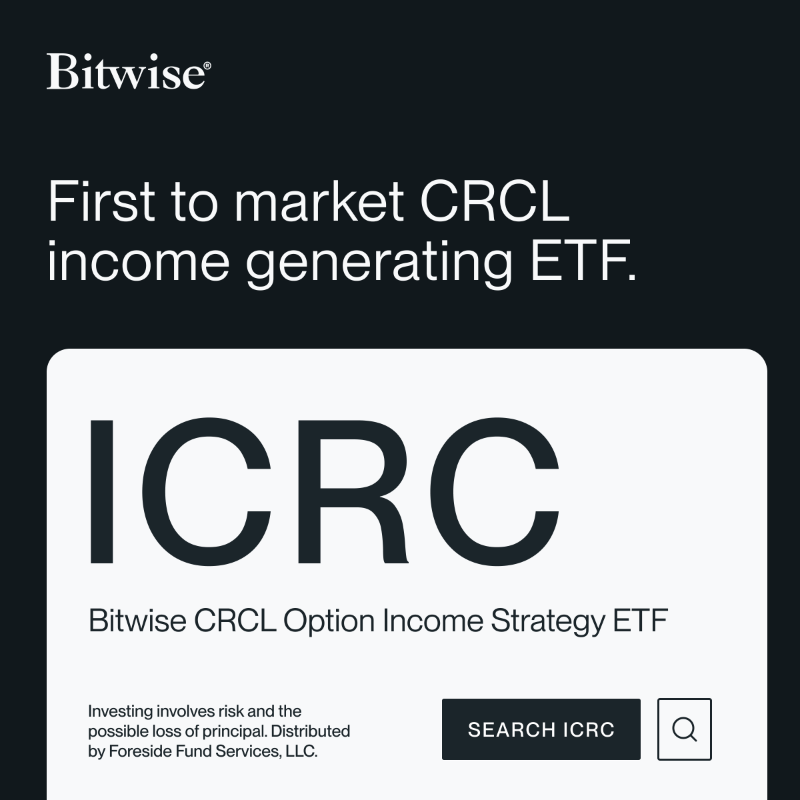 Bitwise's tweet photo. The first-ever option income ETF with exposure to Circle.