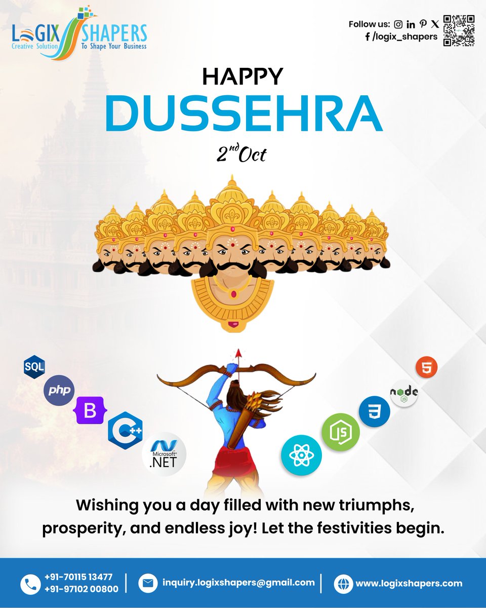 logix_shapers's tweet image. This Dussehra, let’s burn away negativity and rise with new ideas, growth, and victories! Wishing you success and happiness always.

Visit:  logixshapers.com

#LogixShapers #HappyDussehra #FestivalVibes #HappyNavratri #IndianFestivals  #JoyfulMoments #PositiveVibesOnly